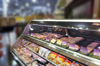 Image of grocery store european meat case